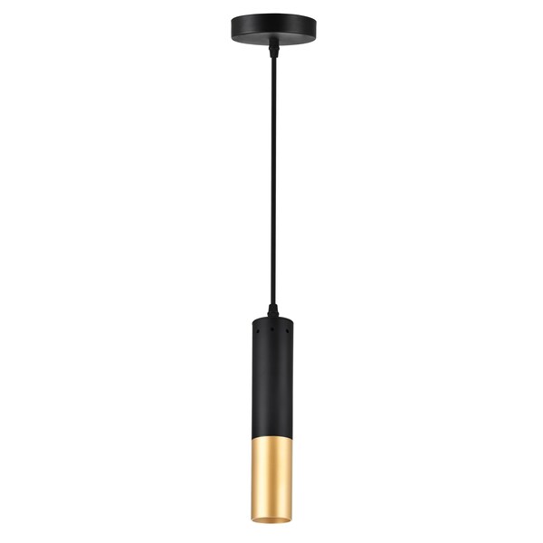 Cwi Lighting Anem 1 Light Down Mini Pendant With Matte Black & Satin Gold Finish 1015P2-1-129 - main